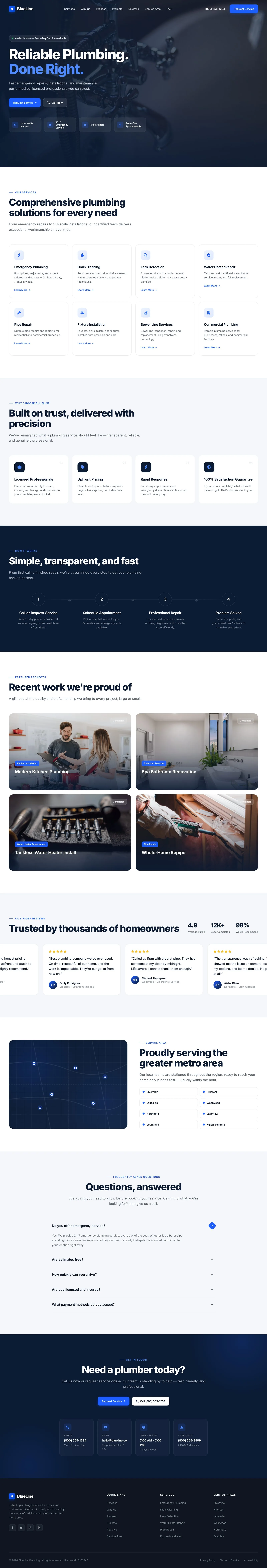 Modern Plumbing — full page design